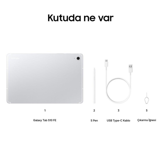 Samsung Galaxy Tab S10 Fe 128Gb 8GB-10.9''Android Tablet SM-X520NZSRTUR Gümüş