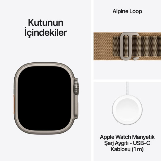 Apple Watch Ultra 4 GPS + Cellular 49mm Natural Titanium Case with Desert Alpine Loop - L