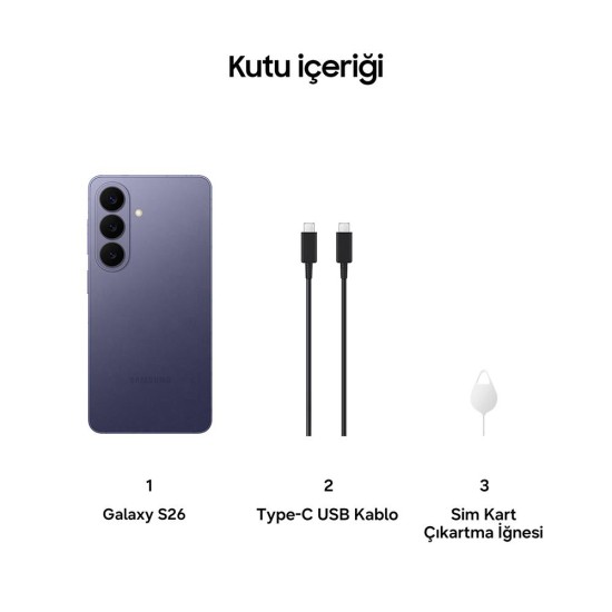 Samsung Galaxy S26 5G 12/256 Gb Akıllı Telefon Kobalt Mor