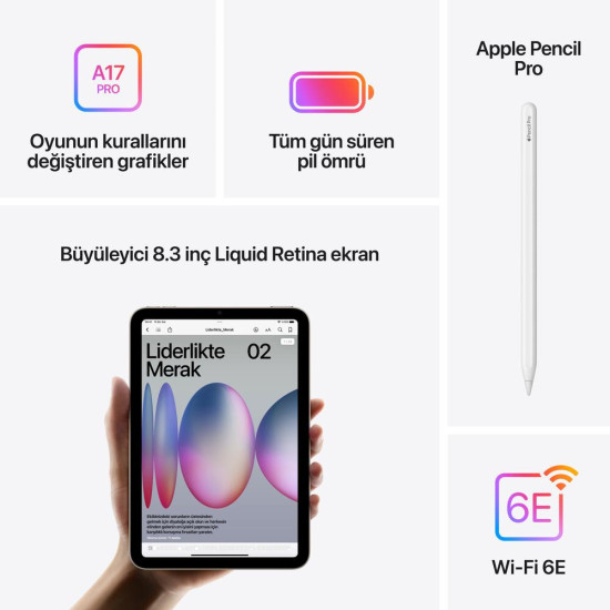 Ipad Mini 128GB WIFI 8.3''Liquid Retina Ekran iPadOS Tablet SpaceGray