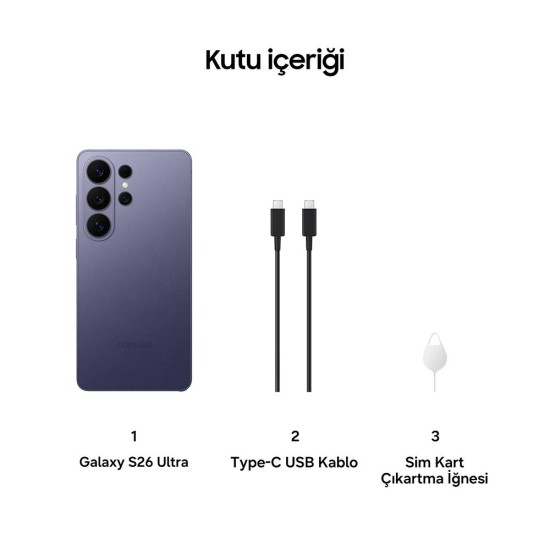 Samsung Galaxy S26 Ultra 5G 12/512 Gb Akıllı Telefon Kobalt Mor