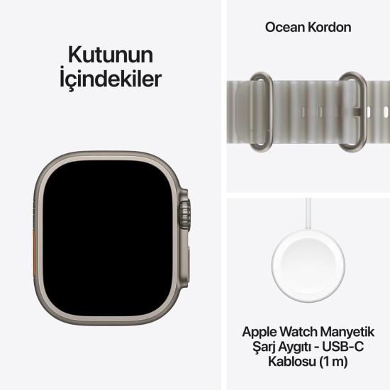 Apple Watch Ultra 4 GPS + Cellular 49mm Natural Titanium Case Translucent Gray Ocean Band